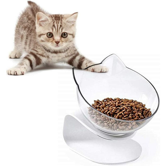 Raised and angled cat bowl, food bowl support bowl for cats or small dogs