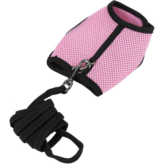 Modou - 2 Colors m/l Hamster Rabbit Harness Set Small Animal Pet Safety Walking Vest with Lead Leash (M-pink)