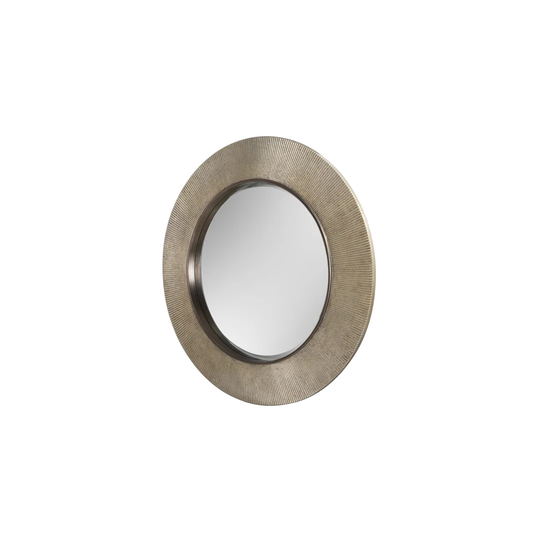 Round Resin Framed Wall Mounted Accent Mirror in Gold