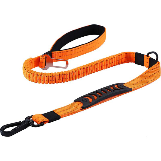 Langray - Strong Dog Leash with Padded Handle Anti-Pull Rope Elastic Training Leash for Medium and Large Dogs Strong Pull L(110CM-150CM, Orange)