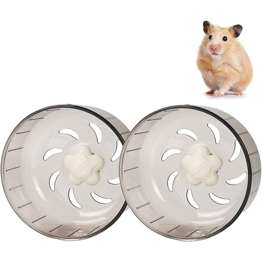 2 Pcs Hamster Running Wheel Small Pet Wheel Silent Toys Running Wheel Hamster Wheel Accessory for Small Animal Hamster Guinea Pig Chinchilla Gray