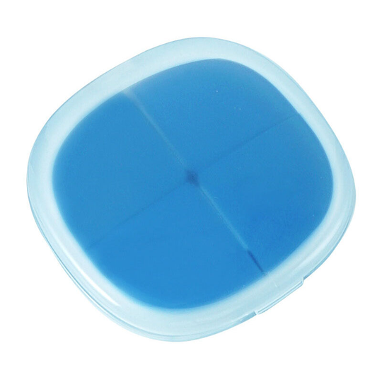 Travel Pill Case Cute & Waterproof Daily Pill Organizer(4 Compartment) blue - Muff