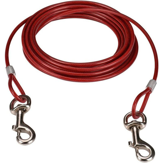Gift - 10ft/16ft/33ft - Dog Tether Cable, Dog Tie Cable, Pet Tie Cable, Pet Lead for Small/Medium Size (10m, Red)
