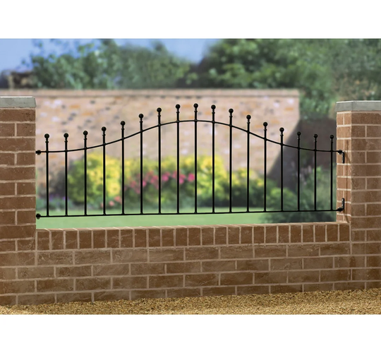 Begonia Ball Top Arched Metal Railing Panel 183cm GAP x 62cm H