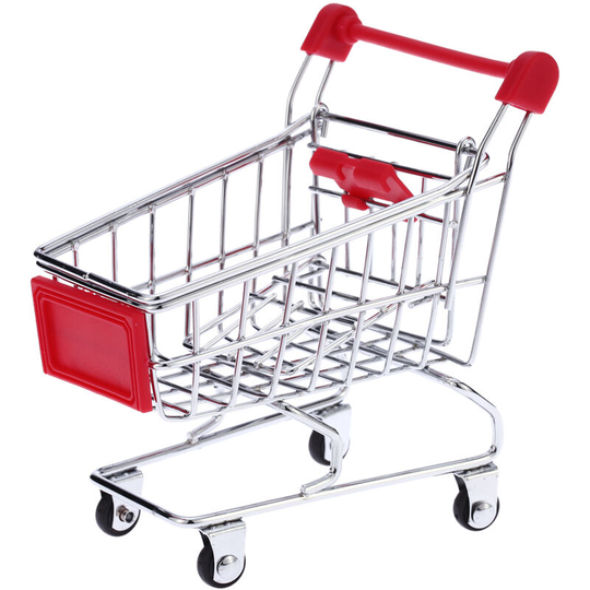 Cute Metal Mini Shopping Cart Pet Bird Parrot Toy for Conures Parakeet Lovebirds Cockatiel
