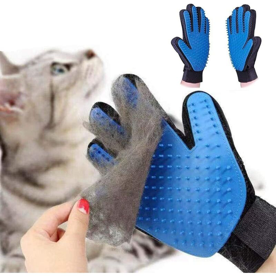 LangRay Xian Jia Dog Cat Grooming Glove - with Furniture Glove - Small Medium Large Dog Cat - Pet Grooming Glove - Effective Hair Removal Tool