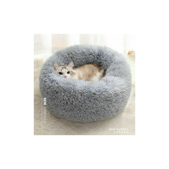 Cat Bed Beautiful Pet Bed Small Dog Bed Plush Soft Round Cat Sleeping Bed (50 cm Diameter Light-O - Muff