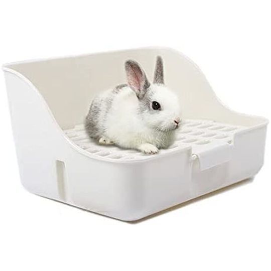 Perle Rare - Easy to Clean Rabbit Litter Box for Learning to Use the Toilet for Small Animals/Rabbits/Guinea Pigs/Ferrets
