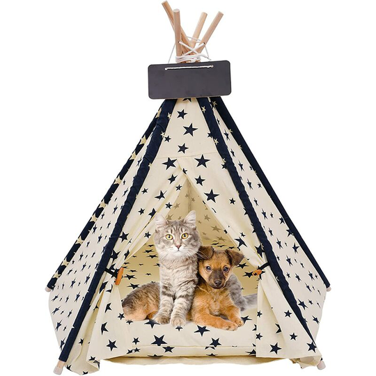 Gdrhvfd - Dog Tent Teepee for Pets, Dog House with Detachable Washable Bed Cushion, Dog Houses, Pet Dog Play Tent, Easy Assembly, Indoor Outdoor, Pet