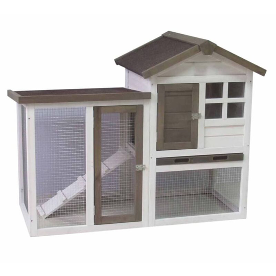 @pet - Rabbit Hutch Gerlos White and Brown 122x62x93cm Multicolour