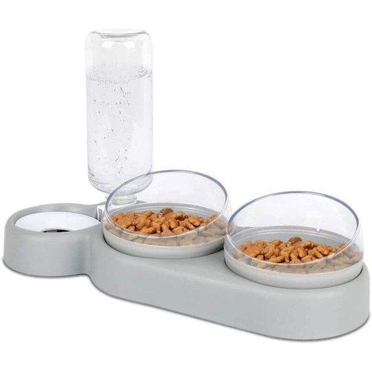 Raised Cat Bowl Set Double Anti Vomiting Cat Bowl Inclined Kitten Bowl Wet and Dry Food Bowl for Cats and Puppies