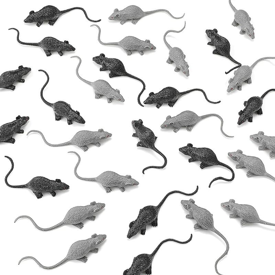 24 Pieces Halloween Fake Mouse Plastic Rats Mouses Realistic Mouse Prank Mini Simulated Mouse Model Novelty Mouse Toys Small Spooky Rats for