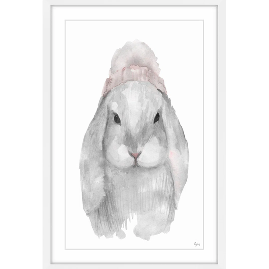 'Lapin Mignon' Framed Watercolour Painting Print
