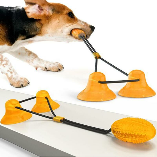 Durable Self-Play Dog Chew Toy Safe Rubber Food Donation Puppy Toy Rope Teeth Cleaning