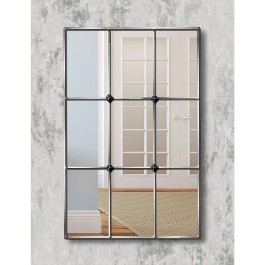 Stange Metal Framed Wall Mounted Accent Mirror in Black