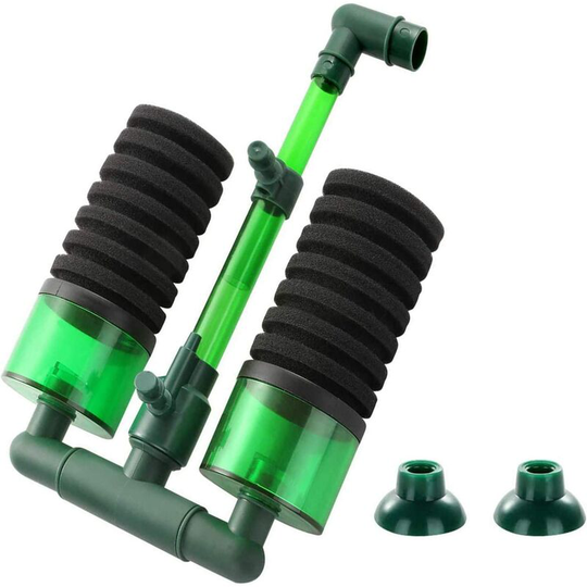 Soekavia - Double Sponge Filter, Double Sponge Air Pump Filter, Double Sponge Fisch Tank Filter, für Aquarium, Fish Tank, Shrimp Tank, Bacterial