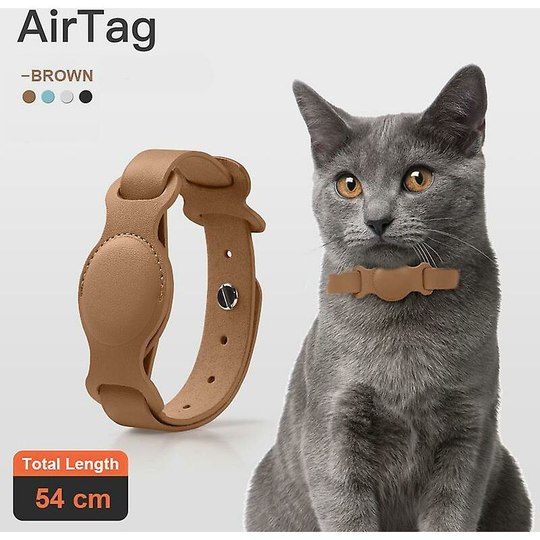New Leather Pet Adjustable Collar For Apple Airtag Location Tracker Cat Anti Loss C -Thsinde