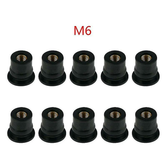 Joorrt - m6 Rubber Well Nuts Blind Mount Windshield Windscreen Fairing Cowl