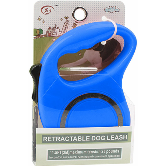 Monly - 9.8ft einziehbare Hundeleine für kleine bis mittelgroße Hunde Haltbare blaue verstellbare Hundeleine für Training/Spazieren/Joggen