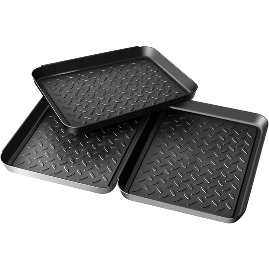 3-Piece Shoe Tray, Shoe Mat, Shoe Tray, Plastic, Shoe Rack, Shoe Tray 35x27x3cm, Shoe Tray with Raised Edge, Shoe Tray, Large for Shoes, Pets,