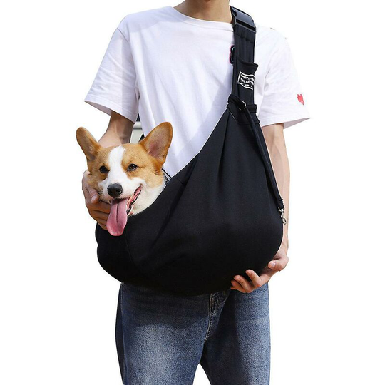 Pet Puppy Carrier Bag Cats Puppy Outdoor Travel Dog Shoulder Bag Single Sling Handbag black