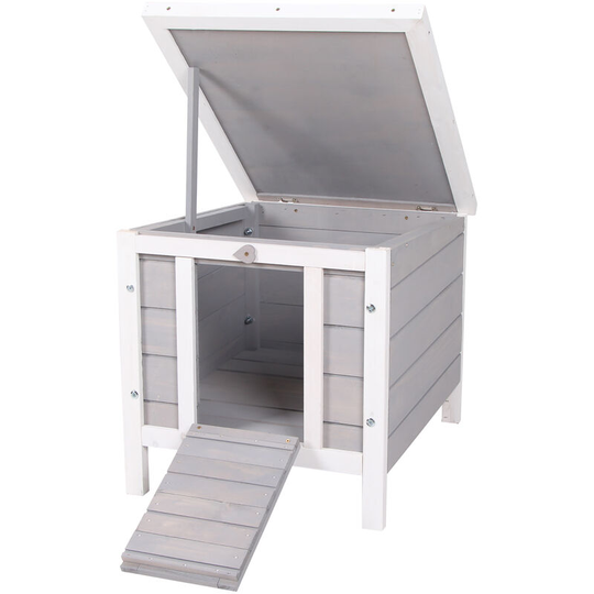 Pawhut - Wooden Rabbit Hutch Bunny Cage Guinea Pig House Pet Habitat Ferret - Grey