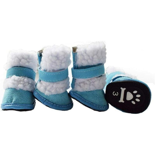 Puppy Dog Shoes Snow Boots With Adjustable Straps Non-slip Sole Protective Paw For Small Cats Dogs Random Color