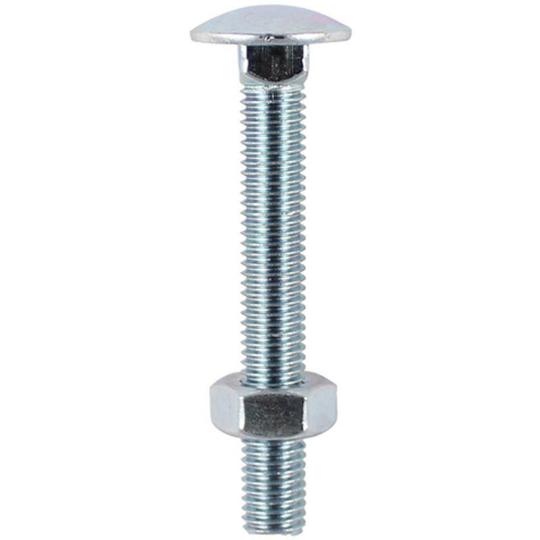Timco - M6 x 25mm Carriage Bolt & Hex Nut - Box of 200 - n/a