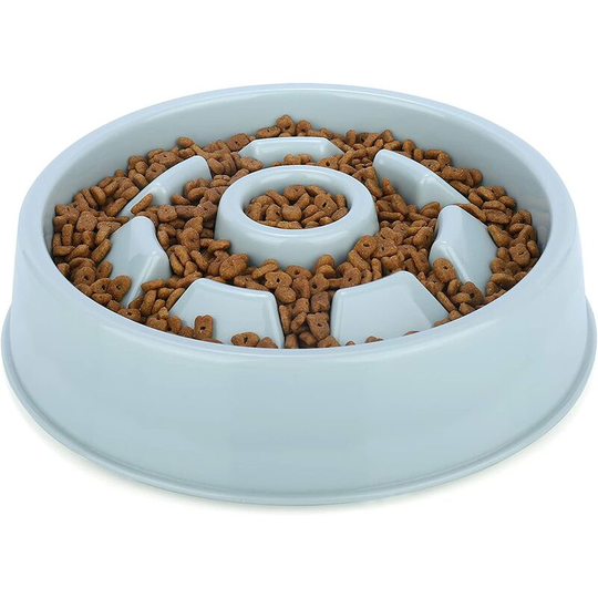 Slow Feeding Bowl for Dogs Anti Glutton Cat Slow Feeding Bowl Non-Slip Slow Digestion Prevention Bloating (Blue)