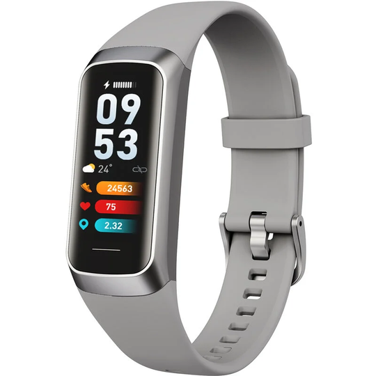 C60 Body Temperature Bracelet Watch Smart Sports Bracelet 3ATM Waterproof Heart Rate Blood Pressure Oxygen Body Temperature, Grey - Grey