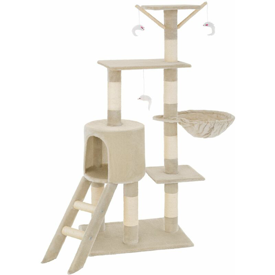 Cat tree scratching post Dominik - cat scratching post, cat tower, scratching post - beige - beige