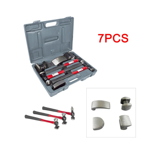 7PC Hammers Car Auto Body Panel Repair Tool Fibreglass Handles