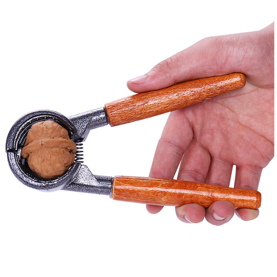 Heavy duty pecan pliers opening tool with wooden handle