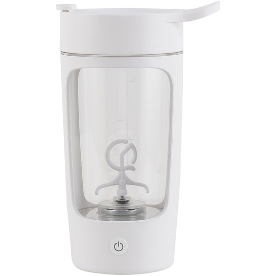 Pesce - Electric Shaker Bottle,Shaker Bottles For Protein Mixes, USB-Rechargeable Protein Shakes, For Coffee, Milkshakes White