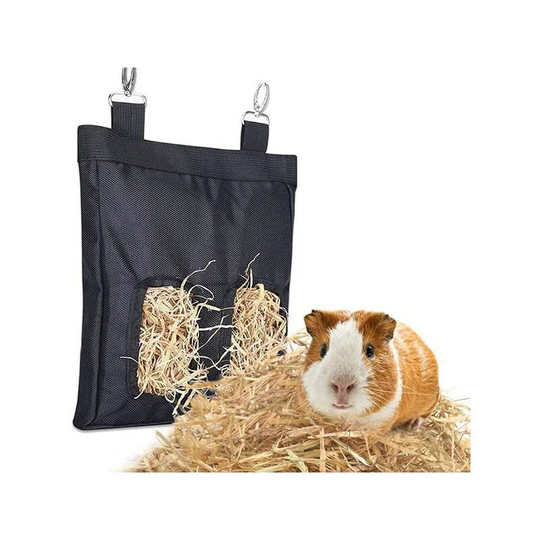 Rabbit Feeder, Guinea Pig, Hay, Rabbit Feeder, Chinchilla, Storage Bag (Black)