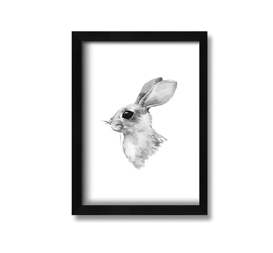 Rabbit Profile - Picture Frame Painting on Canvas