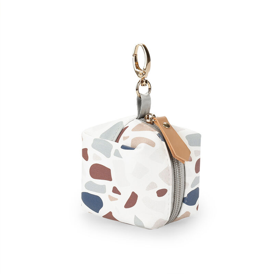 Pacifier Case Bag - Pacifier Holder with Clip for Diaper Bag Stroller Purse Charm, Holds 2 Pacifiers Outdoor Travel (Colorful Stone)