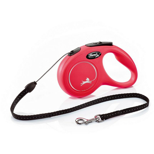 New Classic Small Retractable Dog Lead (5m) (Red) - Red - Flexi
