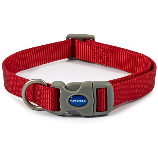 Viva Adjustable Dog Collar (20mm - 30mm) (Red) - Red - Ancol