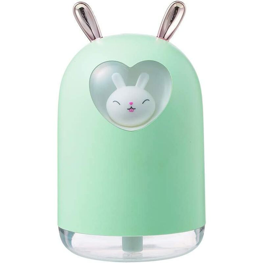 Lovely Rabbit Air Humidifier 300ml Cute Pet Ultrasonic Ultrasonic Cool Mist Aroma Diffuser Romantic Color LED USB Lamp HumidiCADOR (color : Green)