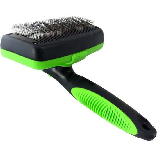 Grooming Brush Dog Cat Grooming and Pet Care DeShedding Brush (Green and Black)