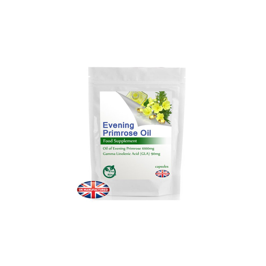 Evening Primrose Oil 1000mg - 180 Capsules - Heart, Nerves, Skin UK