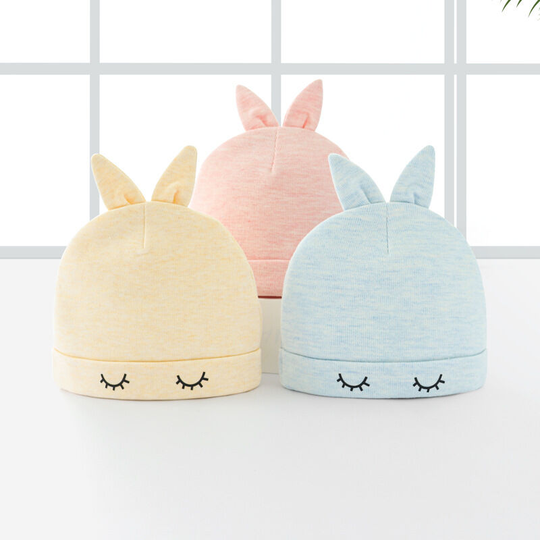 3 pcs Cotton Newborn Baby Girls Hat Spring Newborn Boys Hat Cute Rabbit Infant Beanie