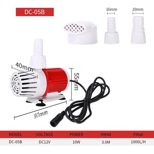Super Quiet Inverter Submersible Pump for Fish Tank Bottom Suction Pump Side Suction Pump Water Pump for Small and Large Fish Tank (VF2024 24V/24W)