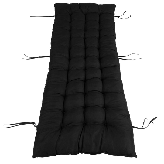 (black) Replacement Sun Lounger Cushion Outdoor Garden Patio Recliner Thick Padded Spare