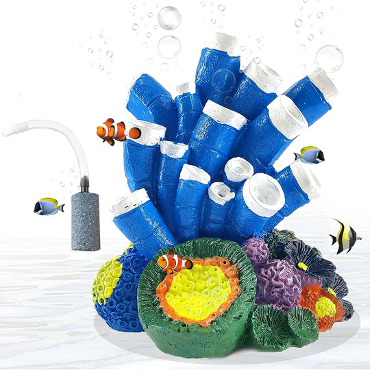 Perle Rare - Aquarium Coral Decoration Air Bubble Reef Artificial Colored Resin Coral Cave Decor for Aquarium Marine Fish Hiding Underwater Ornament