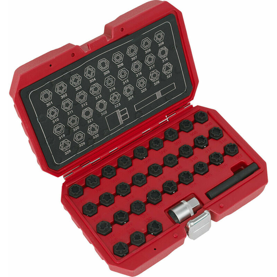 Loops - 32pc Locking Wheel Nut Key Set - dealers & repair centres only - For Mercedes