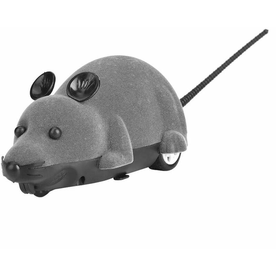 Electronic Mouse Toy Furry Cute Pet Cats Mouse Catcher Animal Toys Funny Rat Novelty Gift with Remote Control(Gray)