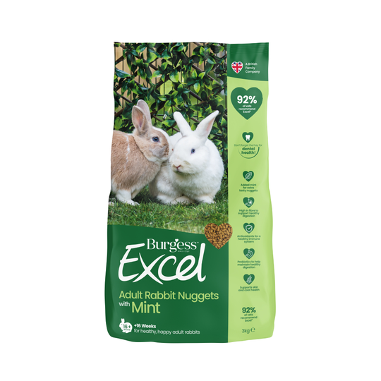 Burgess Excel Adult Rabbit Nuggets with Mint - Economy Pack: 2 x 10kg