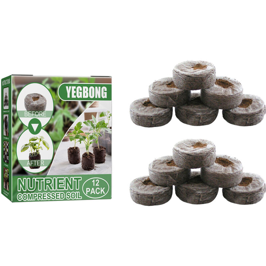 Seed Soil Block 30mm, 12PCS Peat Soil Granules for Growing Gardening Plants, Propagation and Germination Plants